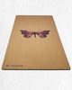 eco yoga mat en liege et gomme naturelle - motif Papillon - yoga boutique | Achamana