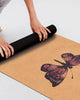 Cadeau yoga - tapis yoga ecologique en liege et gomme naturel - design Papillon | Achamana
