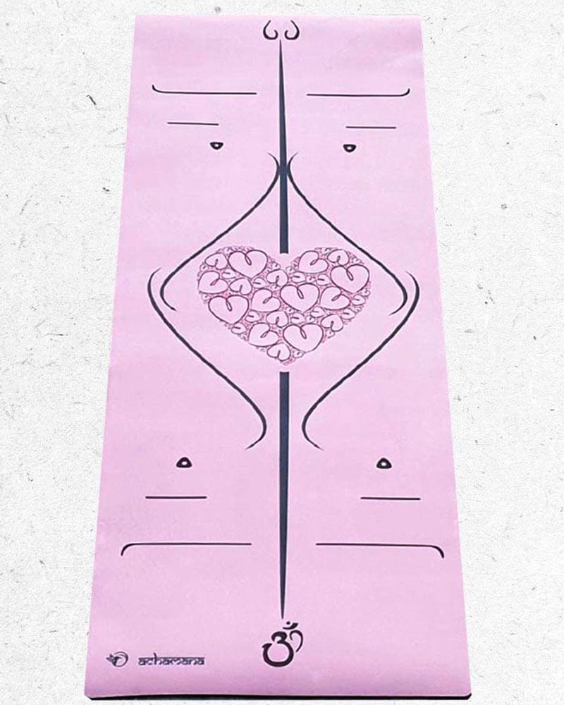 Rosa Yogamatte – Positionsmarkierungen – 6 mm