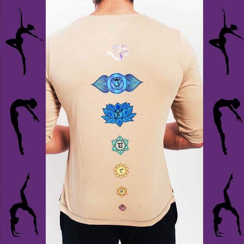 7 chakras - <B>Camiseta de yoga de algodón orgánico para hombre</b>